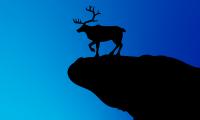 Deer Silhouette Vector Art Blue Dark