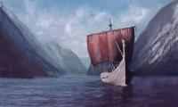 Drakkar Ship Sail Sea Art