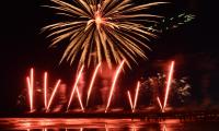 Fireworks Explosion Sparks Light Dark Red