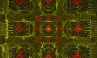Fractal Pattern Shapes Abstraction Green Red