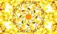 Fractal Pattern Yellow Abstraction