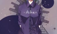 Girl Beret Shirt Anime Art Purple