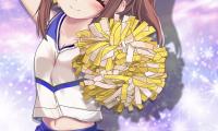 Girl Cheerleader Pom-poms Anime Art