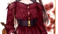 Girl Dress Glance Anime Art Red