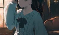 Girl Glance Dress Anime Art Cartoon