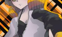 Girl Glance Jacket Anime Art Orange