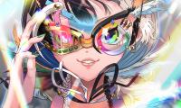 Girl Glasses Smile Anime Art Bright