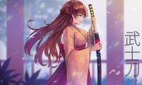 Girl Kimono Katana Warrior Anime