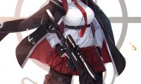 Girl Neko Rifle Weapon Anime Art Cartoon
