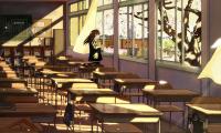 Girl Schoolgirl Desks Sakura Anime