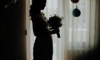 Girl Silhouette Bouquet Dark