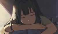 Girl Sleep Study Anime
