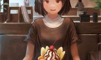 Girl Smile Dessert Date Anime Art