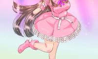 Girl Smile Dress Anime Art Pink