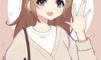 Girl Smile Gesture Beret Anime Art