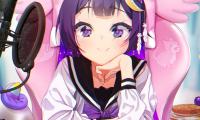 Girl Smile Glance Anime Art Purple