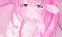 Girl Tears Sad Anime Art Pink