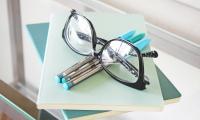 Glasses Pens Notebooks Study