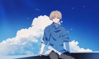 Guy Alone Smile Clouds Anime