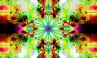 Kaleidoscope Fractal Shapes Abstraction Green