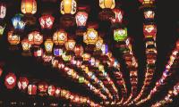 Lanterns Light Colorful Dark