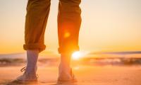 Man Legs Beach Sun Sunset Glare