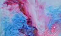 Paint Liquid Bubbles Abstraction Blue Pink