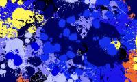 Paint Spots Splashes Drips Abstraction Blue