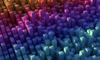 Pillars Squares Shapes Volume Colorful 3d