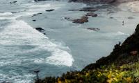 Rock Cliff Sea Waves Landscape