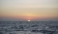 Sea Water Horizon Sun Sunset