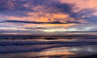 Sea Waves Clouds Sunset Landscape