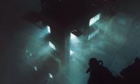 Silhouette Gas-mask Building Night Apocalypse Dark