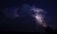 Thunderstorm Lightning Clouds Dark Purple