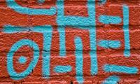 Wall Bricks Graffiti Texture Red Blue