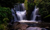 Waterfall Water Cascade Trees Nature Landscape