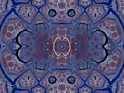 Fractal Pattern Shapes Blue Abstraction