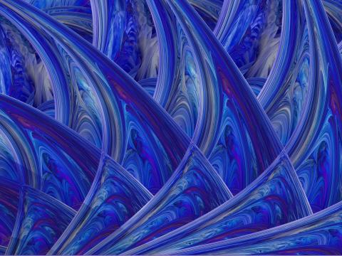 Fractal Shapes Abstraction Blue