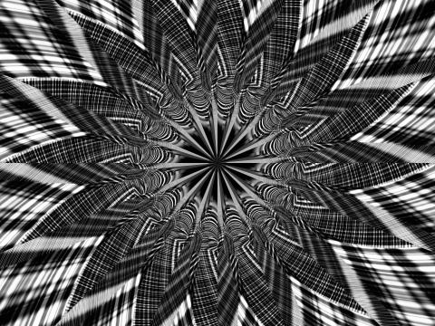 Fractal Shapes Lines Abstraction Black-and-white