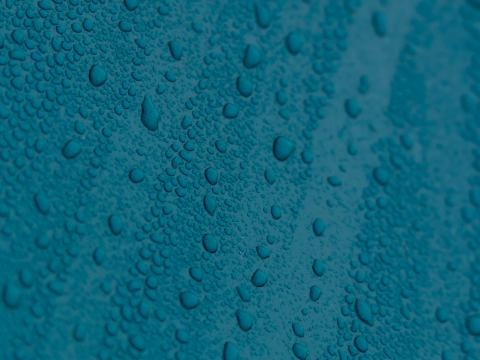 Surface Drops Wet Macro Blue